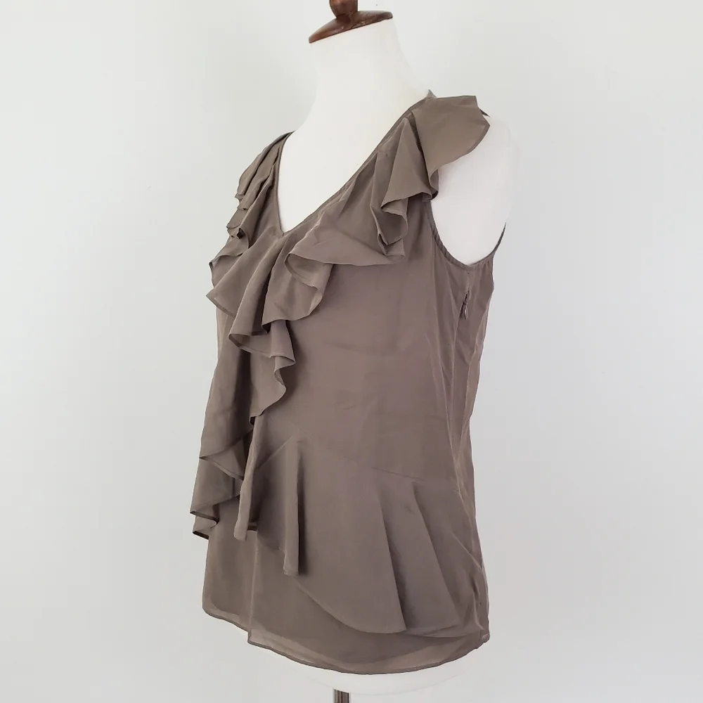 J. Crew Coralie Silk Blend Ruffle Tank